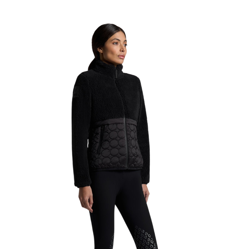 Cavalleria Toscana - Veste zippée femme Teddy + Nylon noir | - Ohlala