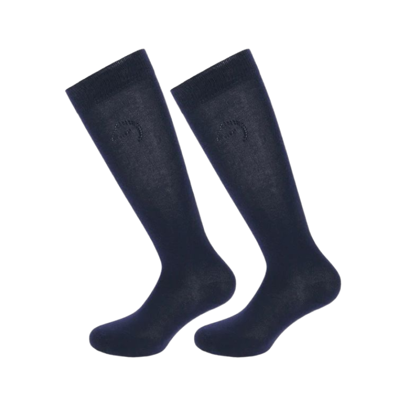 Equithème - Chaussettes d'équitation Logo marine (x1)