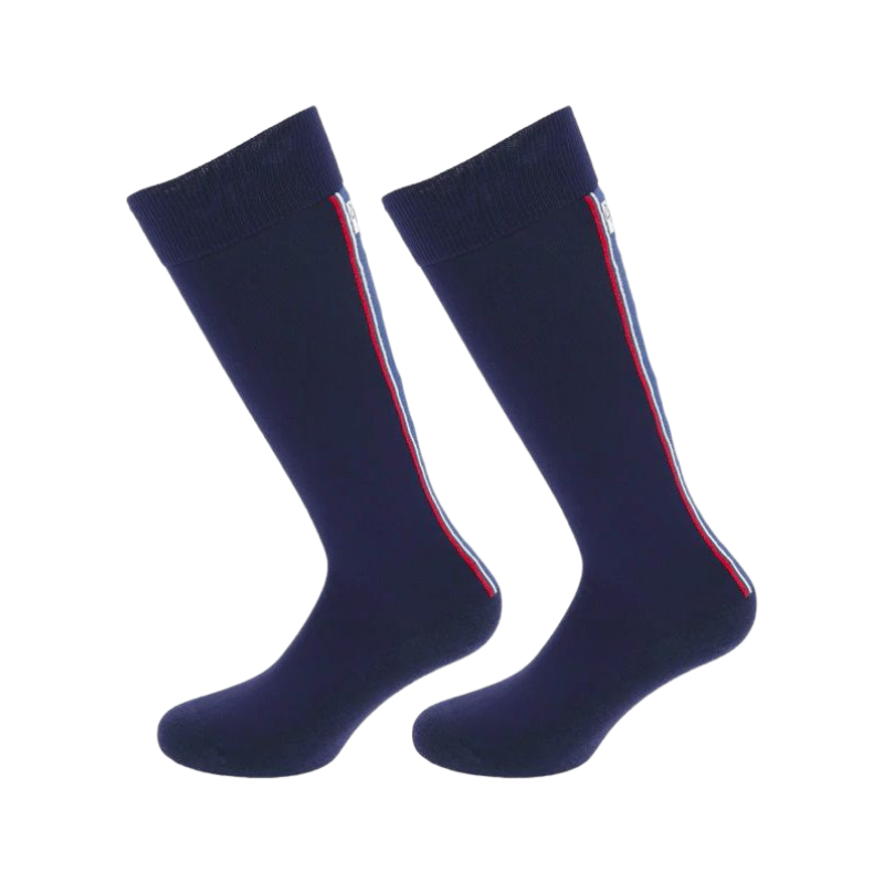 Equithème - Chaussettes d'équitation bleu/ blanc/ rouge (x1)