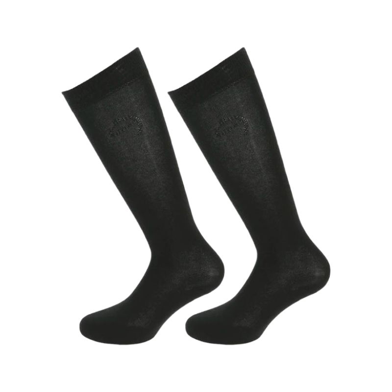 Equithème - Chaussettes d'équitation Logo noir (x1)