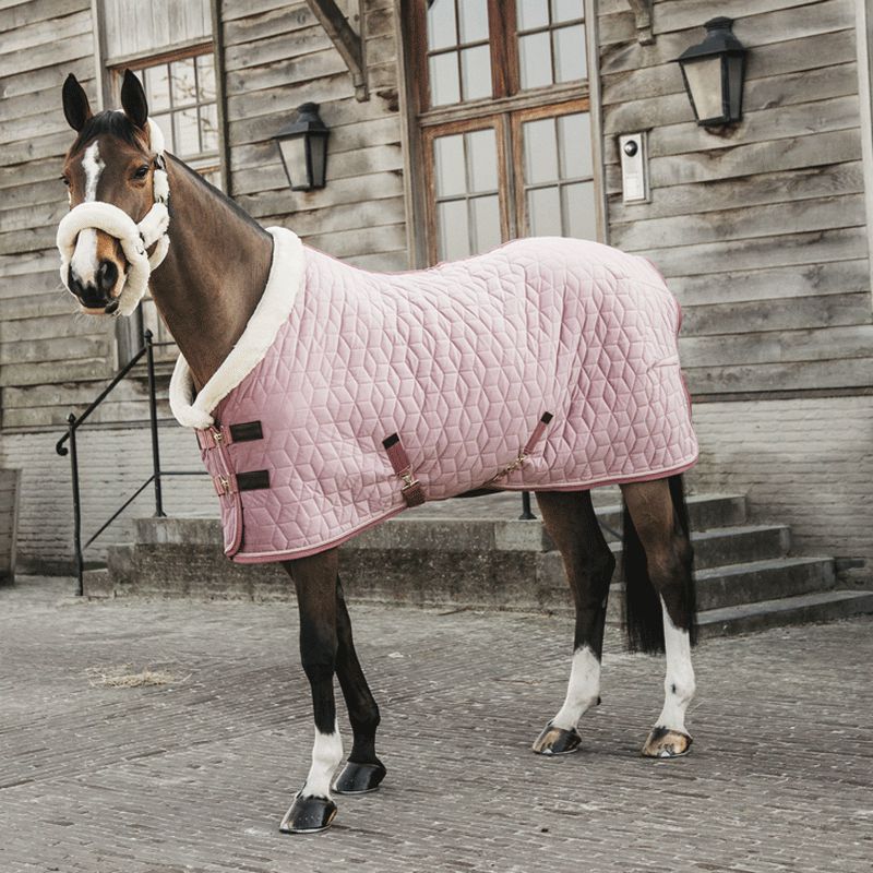 Kentucky Horsewear - Couverture de présentation velvet vieux rose 160g | - Ohlala