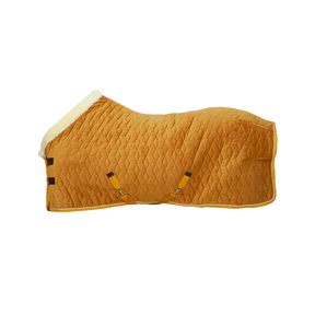 Kentucky Horsewear - Couverture de présentation velvet moutarde 160g | - Ohlala