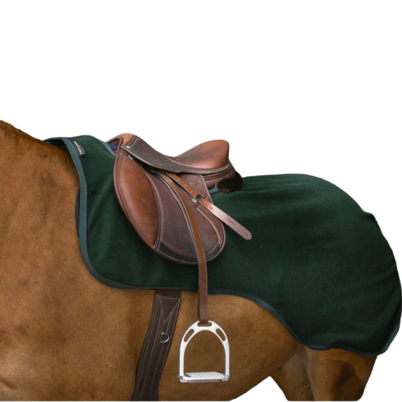 Equithème - Couvre-reins polaire Teddy vert | - Ohlala
