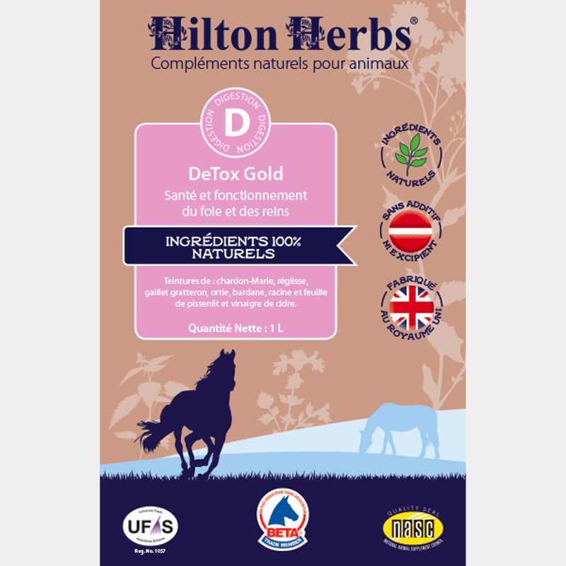 Hilton Herbs - Compléments alimentaire Drainage foie reins DETOX GOLD 1L | - Ohlala