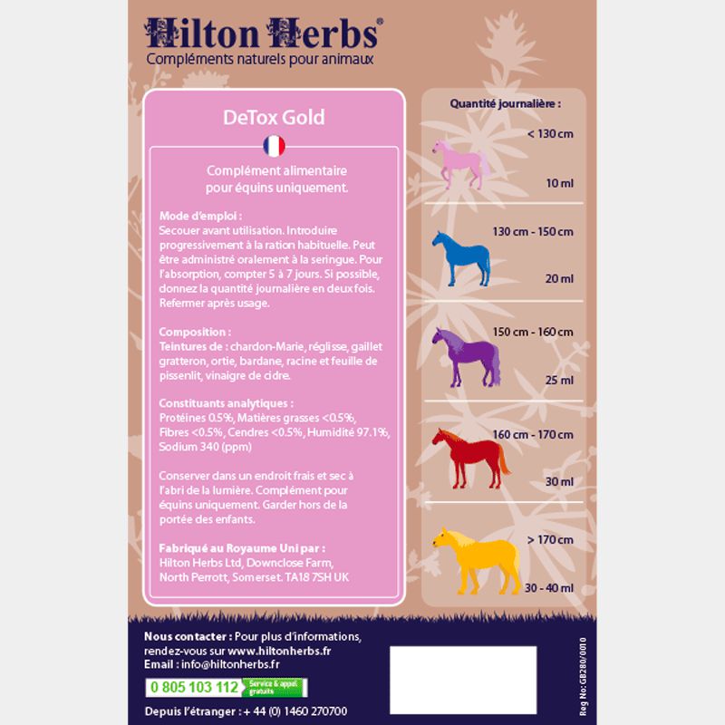Hilton Herbs - Compléments alimentaire Drainage foie reins DETOX GOLD 1L | - Ohlala
