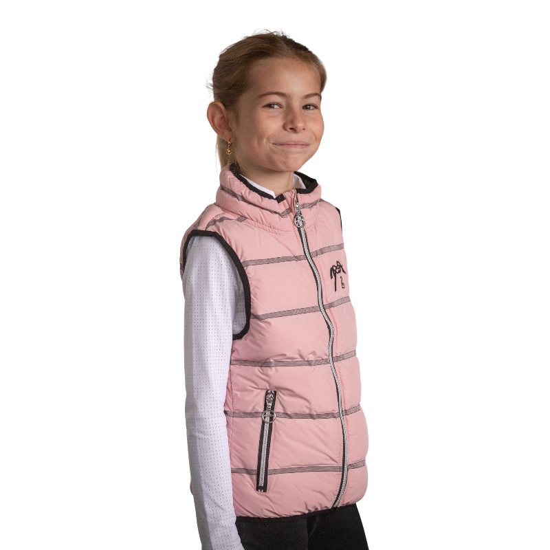 Eden by Pénélope - Doudoune sans manches enfant Anouck rose poudré | - Ohlala