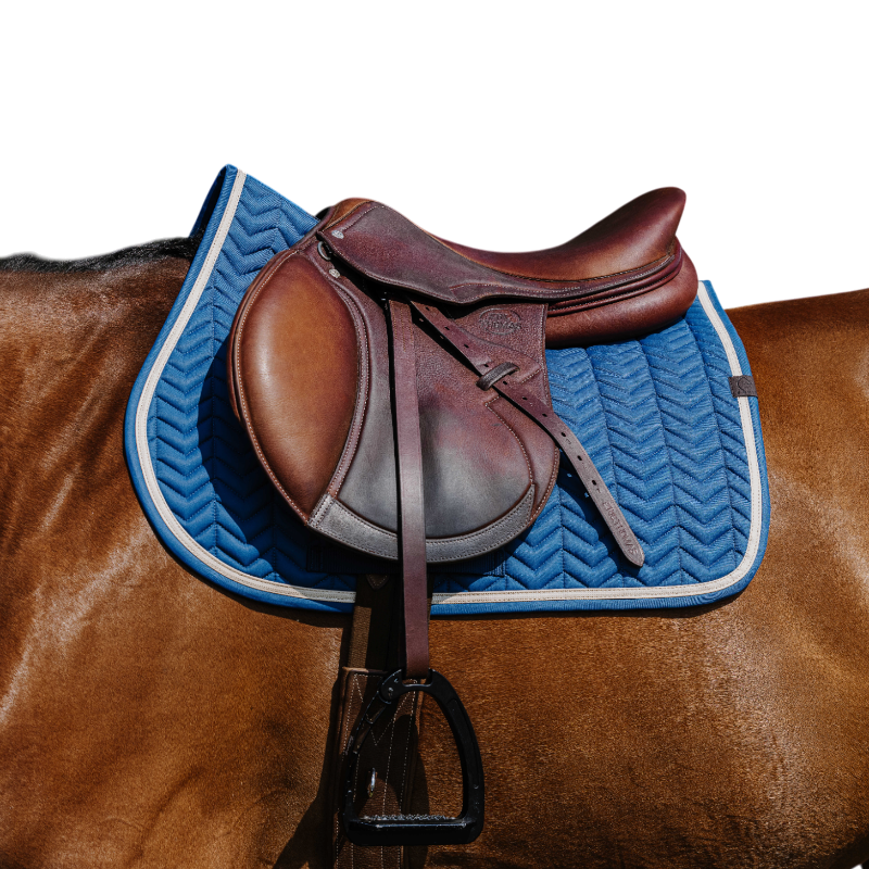 Equithème - Tapis de selle Softypop bleu pétrole | - Ohlala
