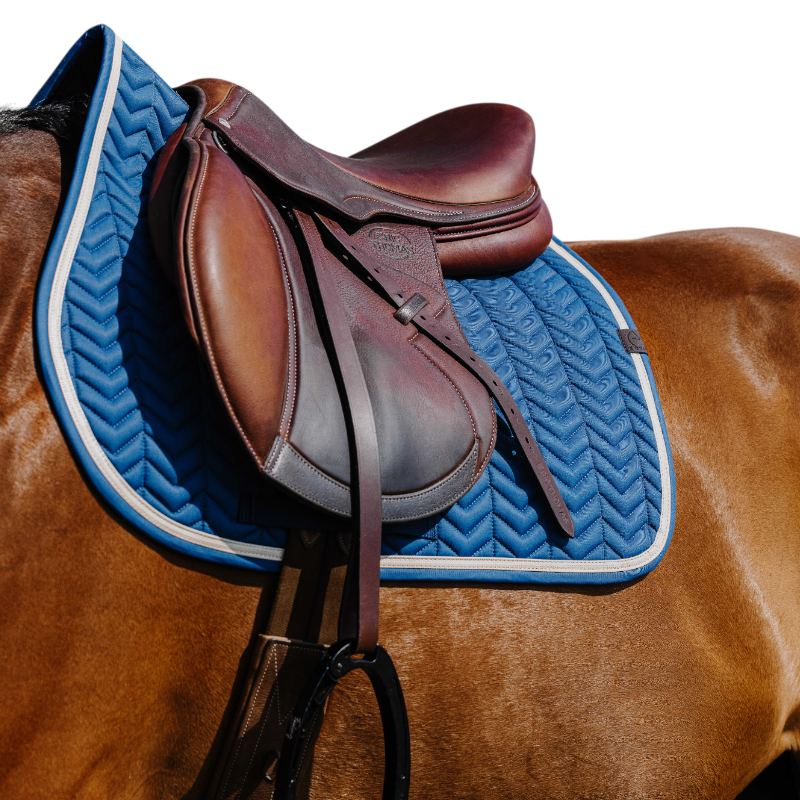 Equithème - Tapis de selle Softypop bleu pétrole | - Ohlala