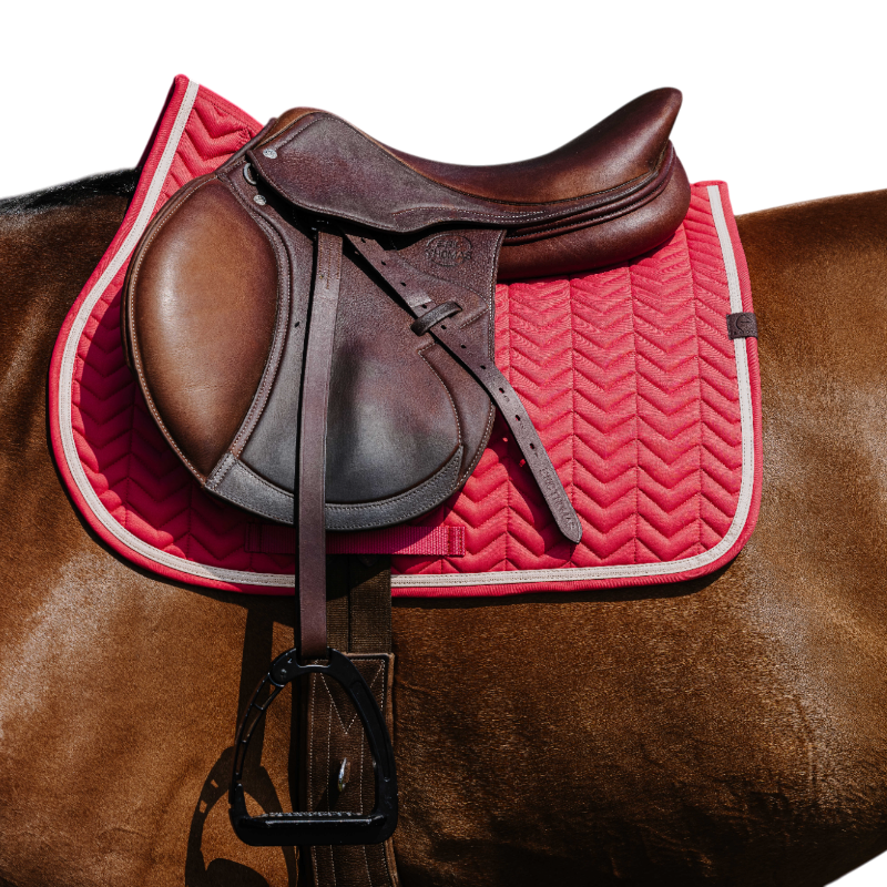 Equithème - Tapis de selle Softypop framboise | - Ohlala