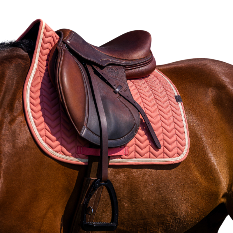 Equithème - Tapis de selle Softypop saumon | - Ohlala