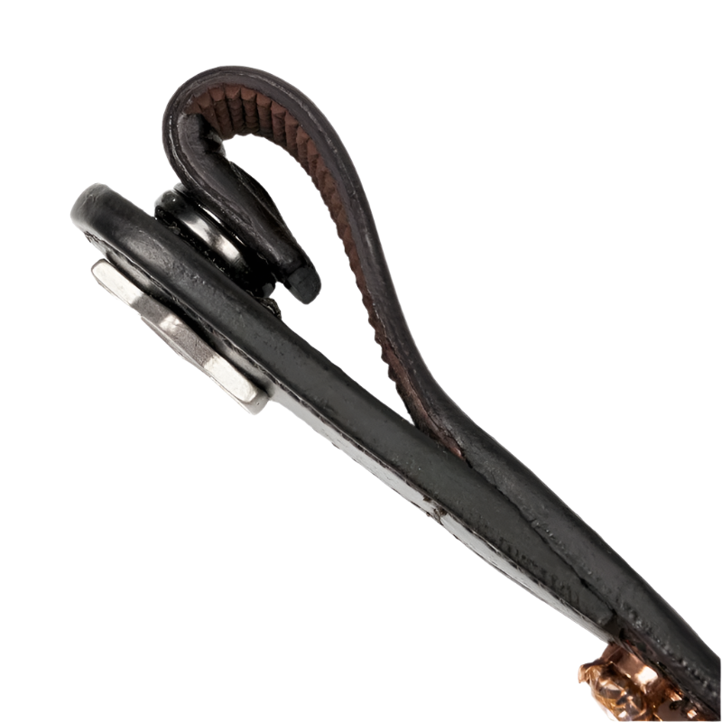 LeMieux - Classic browband in brown leather Diamante Rosé