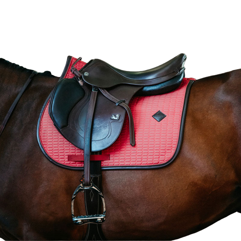 Kentucky Horsewear - Tapis de selle color edition cuir corail | - Ohlala