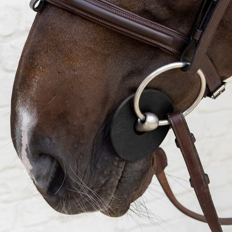 Grooming Deluxe - Rondelles de mors en silicone grand trou noir (x2) | - Ohlala