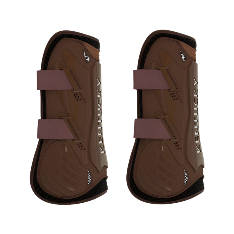 Kentucky Horsewear - Guêtres ouvertes Bamboo Elastic marron x2