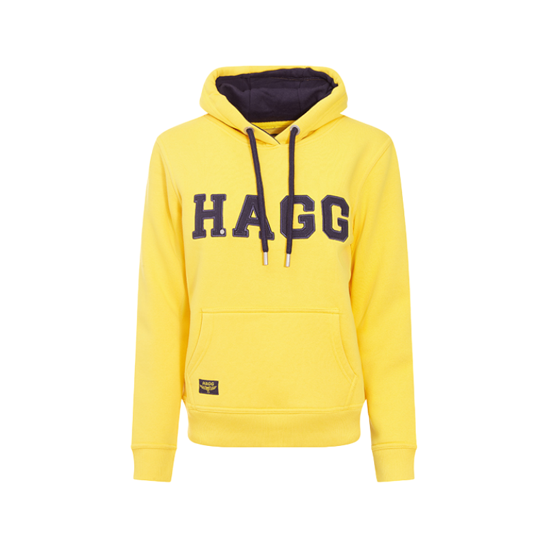 Hagg - Sweat à capuche femme jaune/ marine