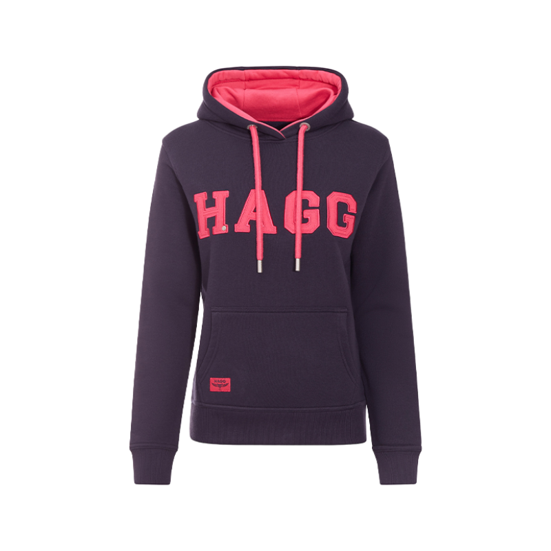 Hagg - Sweat à capuche femme marine/ fuchsia