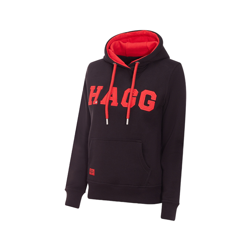 Hagg - Sweat à capuche femme noir/ rouge