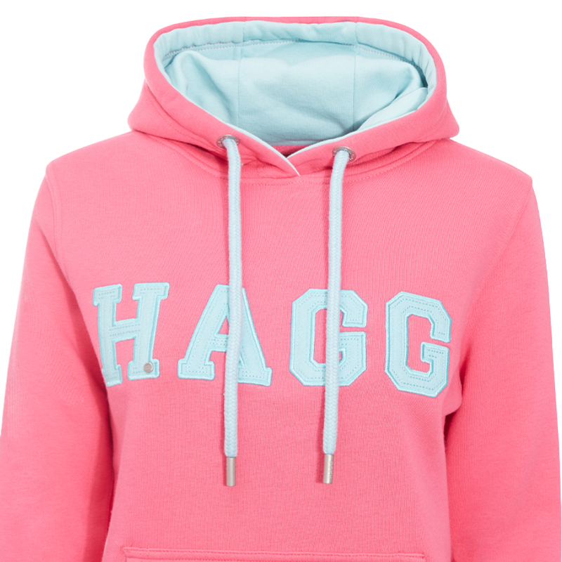 Hagg - Sweat à capuche femme rose/ bleu ciel