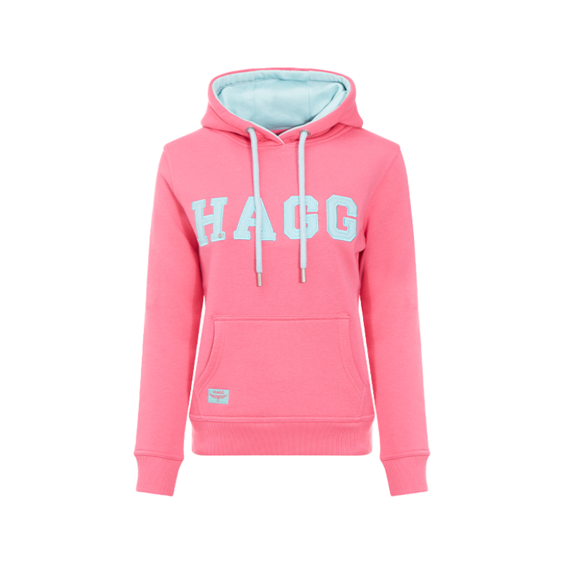 Hagg - Sweat à capuche femme rose/ bleu ciel