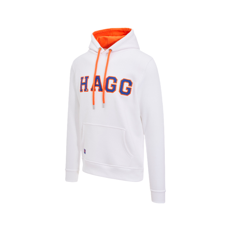 Hagg - Sweat à capuche homme blanc/ orange/ bleu roi