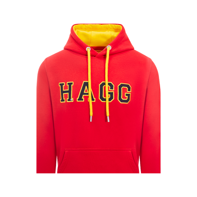 Hagg - Sweat à capuche homme rouge/ jaune/ noir