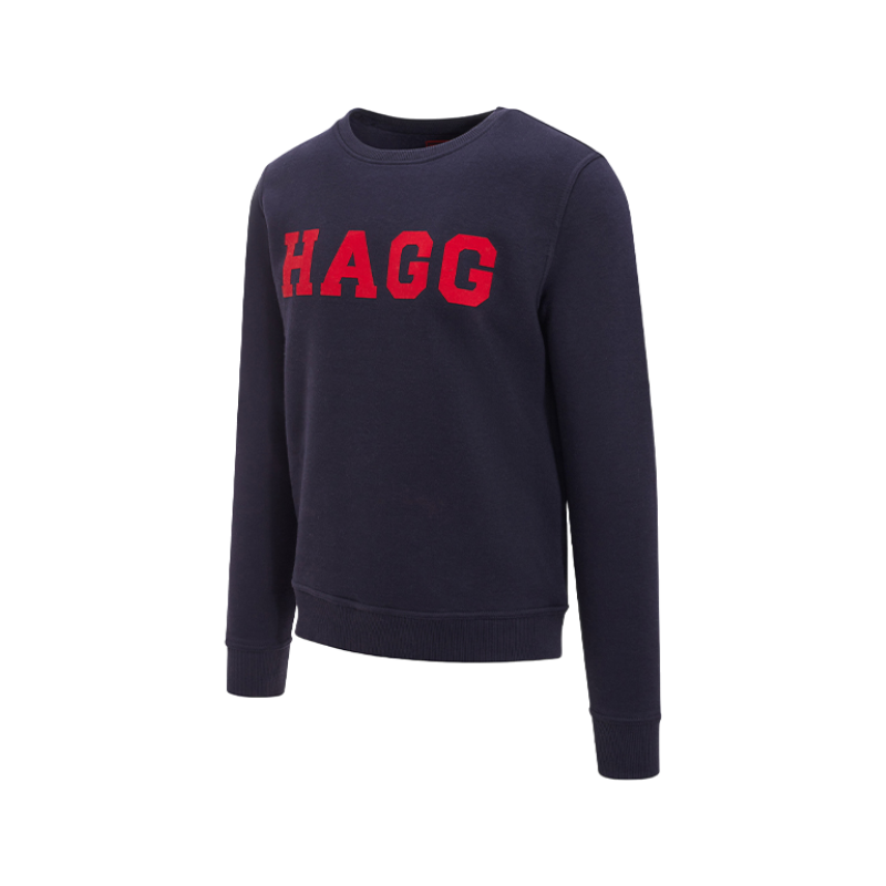 Hagg - Men's round neck sweatshirt navy/red