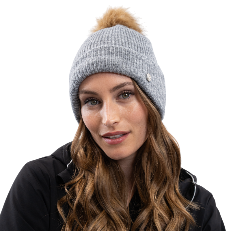 Harcour - Bonnet femme Anto gris chiné | - Ohlala