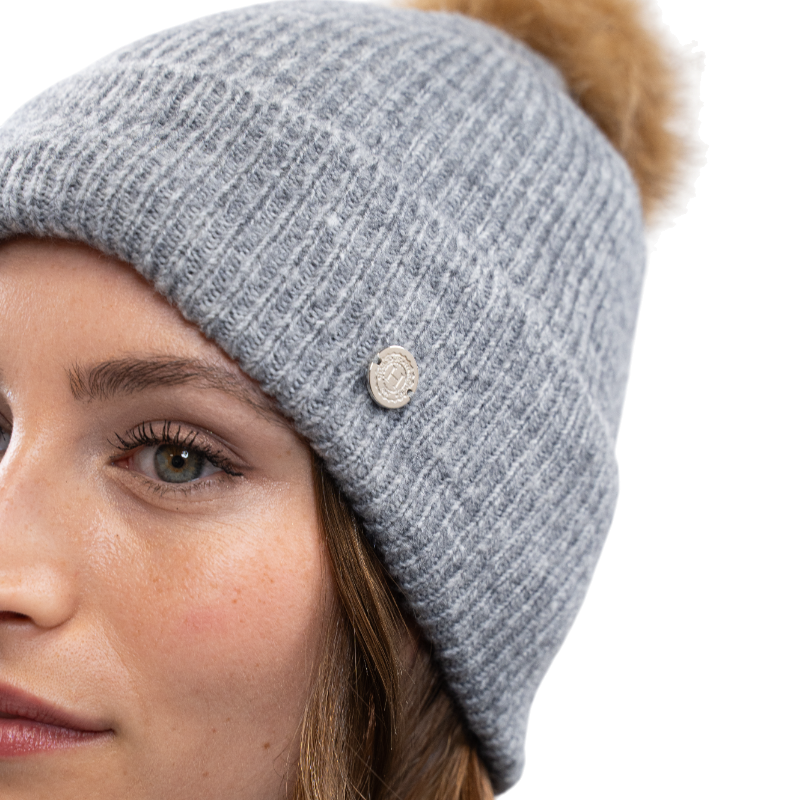Harcour - Bonnet femme Anto gris chiné | - Ohlala