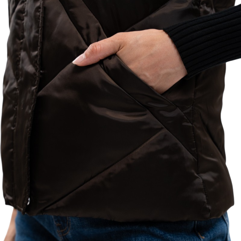 Harcour - Doudoune sans manches femme Auxane cacao | - Ohlala