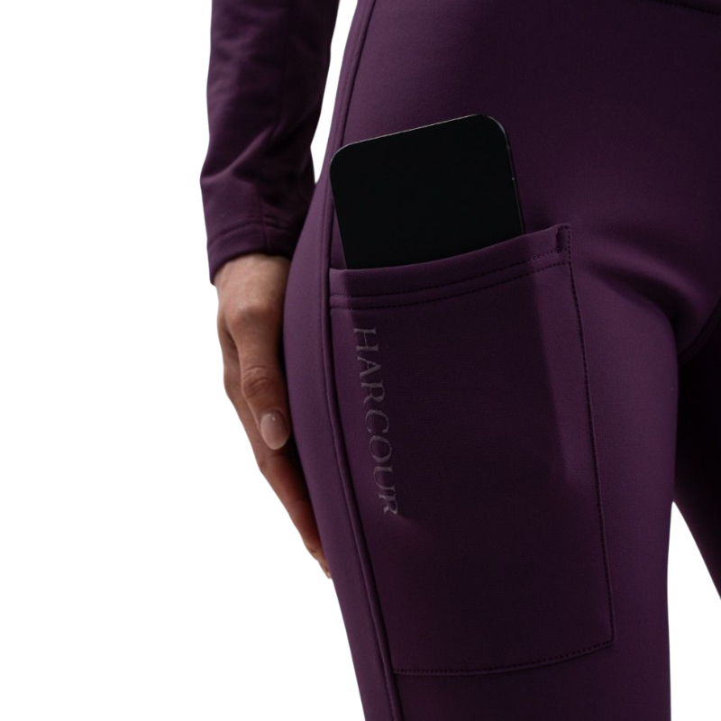 Harcour - Legging d'équitation polaire femme Lili figue | - Ohlala