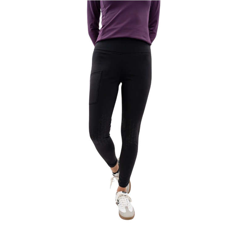 Harcour - Legging d'équitation polaire femme Lili noir | - Ohlala