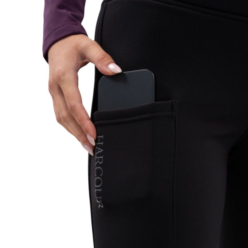 Harcour - Legging d'équitation polaire femme Lili noir | - Ohlala