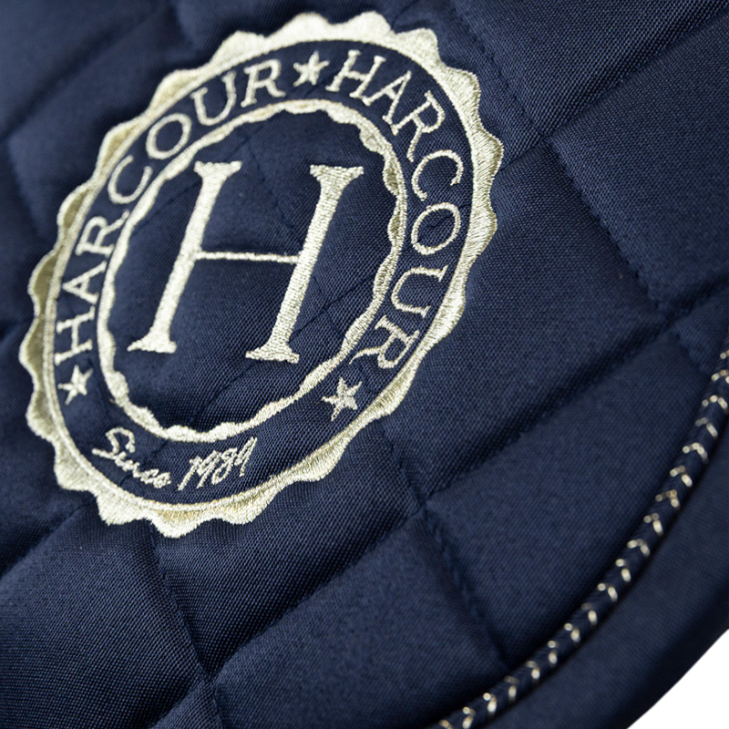 Harcour - Pack tapis de dressage Sunny et bonnet Funny marine/ light gold | - Ohlala