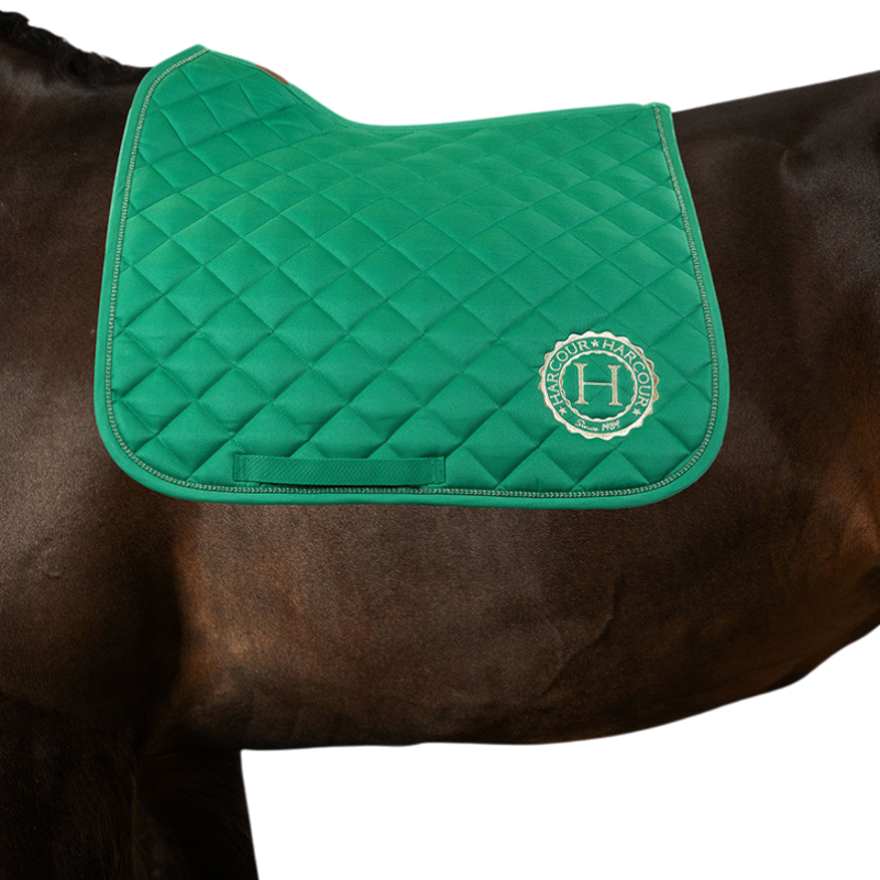 Harcour - Pack tapis de dressage Sunny et bonnet Funny vert/ light gold | - Ohlala
