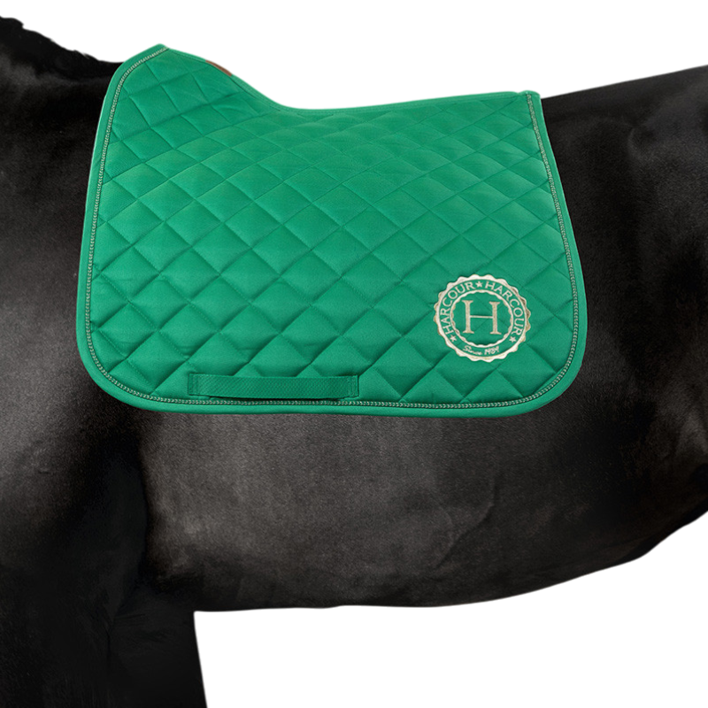 Harcour - Pack tapis de dressage Sunny et bonnet Funny vert/ light gold | - Ohlala