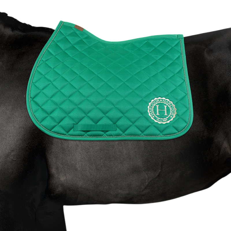 Harcour - Pack tapis de selle Sunny et bonnet Funny vert/ light gold | - Ohlala