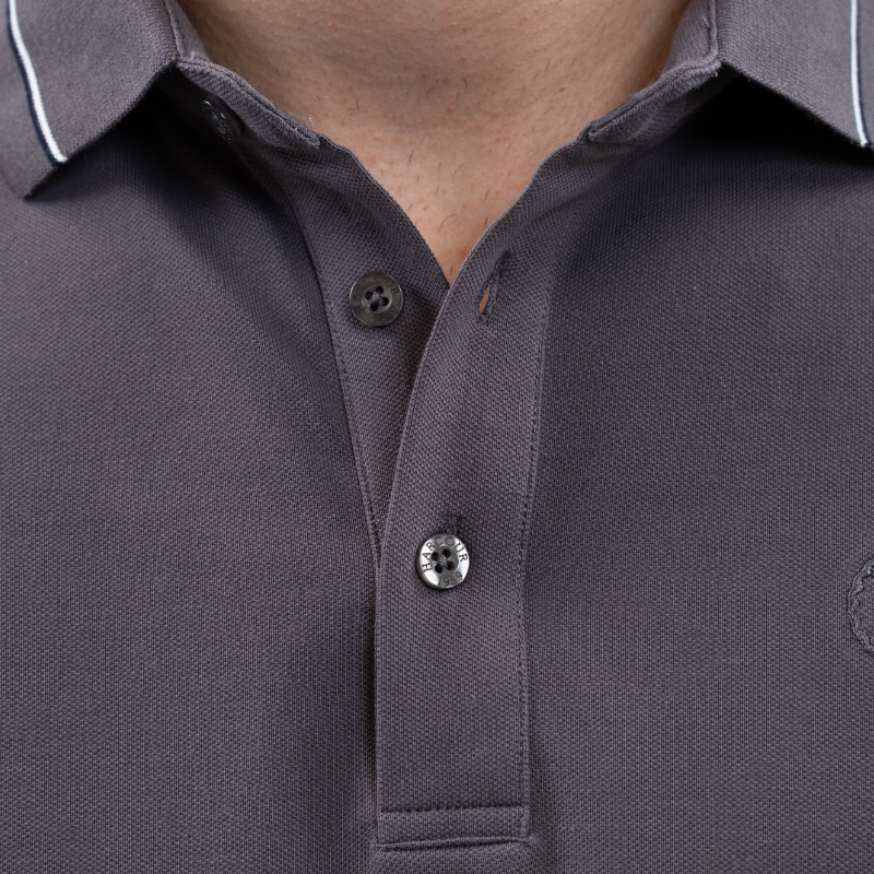 Harcour - Polo manches courtes homme Oscar ardoise | - Ohlala