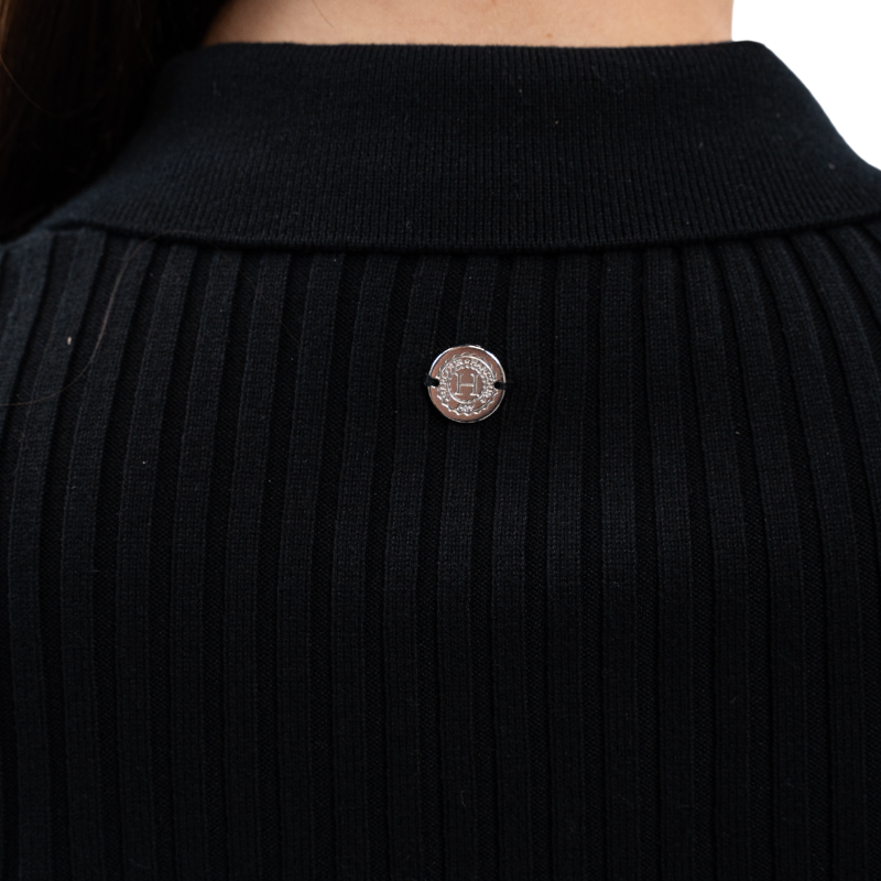 Harcour - Polo manches longues femme Aurore noir | - Ohlala