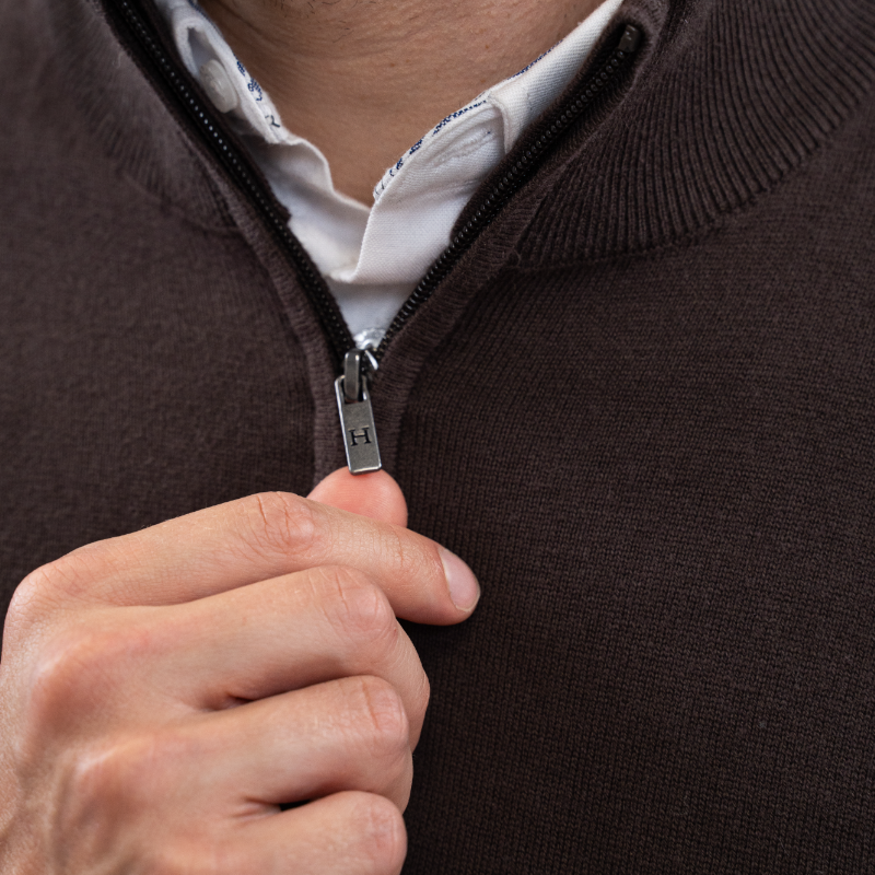 Harcour - Pull manches longues homme Parmo cacao | - Ohlala