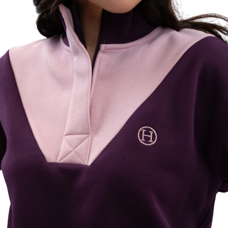 Harcour - Sweat col montant femme Ambre figue/ pivoine | - Ohlala