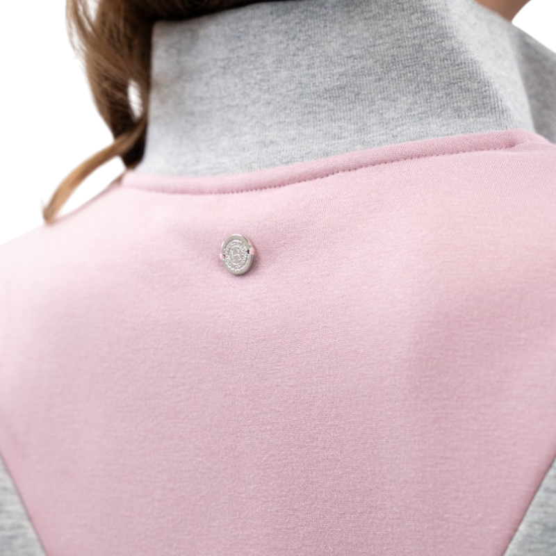 Harcour - Sweat col montant femme Ambre gris chiné/ pivoine | - Ohlala