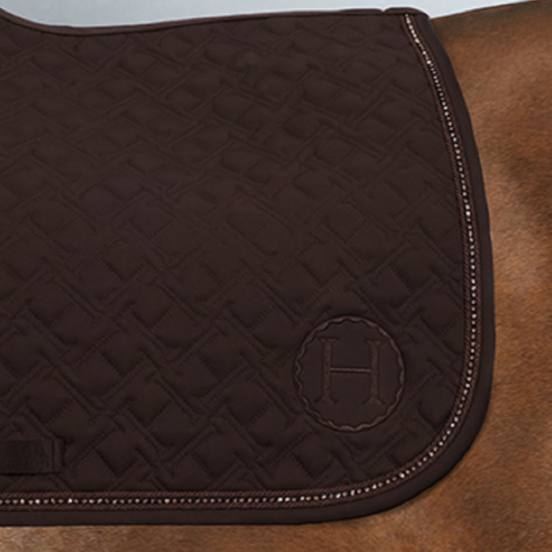 Harcour - Tapis de selle Saphir marron foncé | - Ohlala