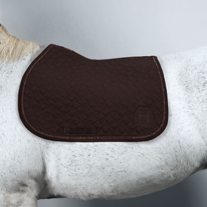 Harcour - Tapis de selle Saphir marron foncé | - Ohlala