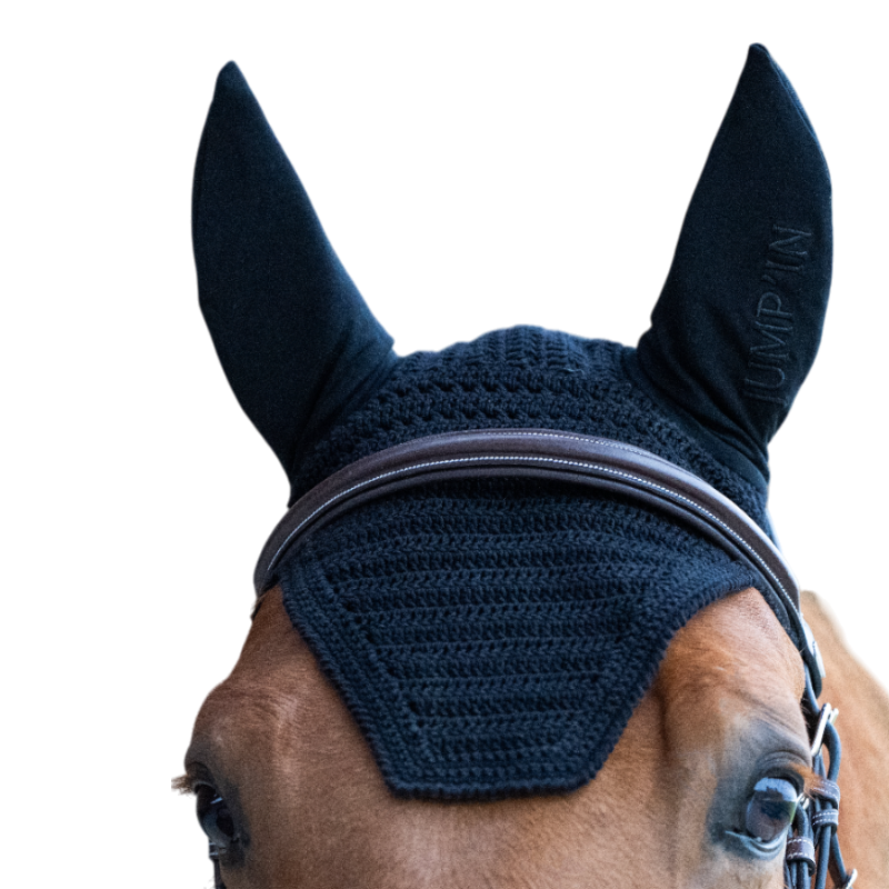 Jump'In - Bonnet pour chevaux Balthazar noir/ noir | - Ohlala