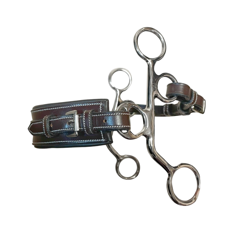 Jump'In - Hackamore cuir petites branches nez rectangle havane | - Ohlala