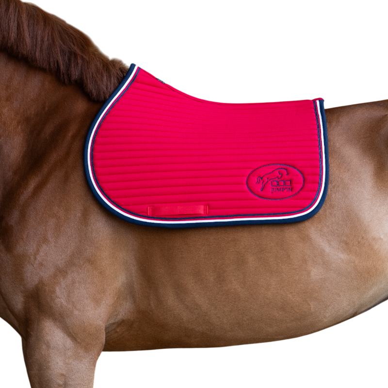 Jump'In - Tapis de selle Balthazar rouge/ marine | - Ohlala