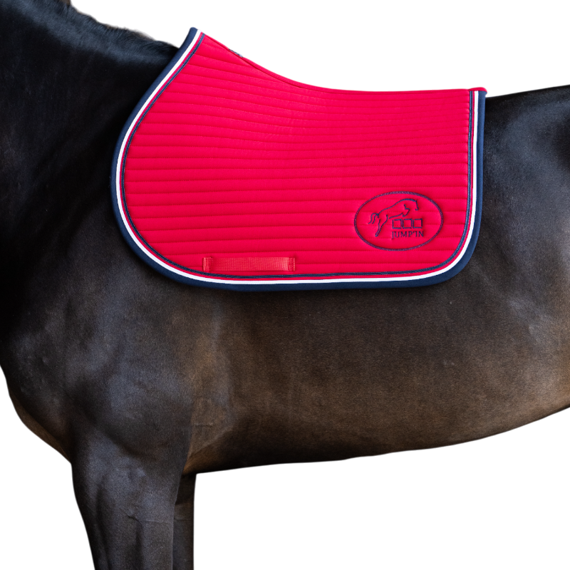 Jump'In - Tapis de selle Balthazar rouge/ marine | - Ohlala