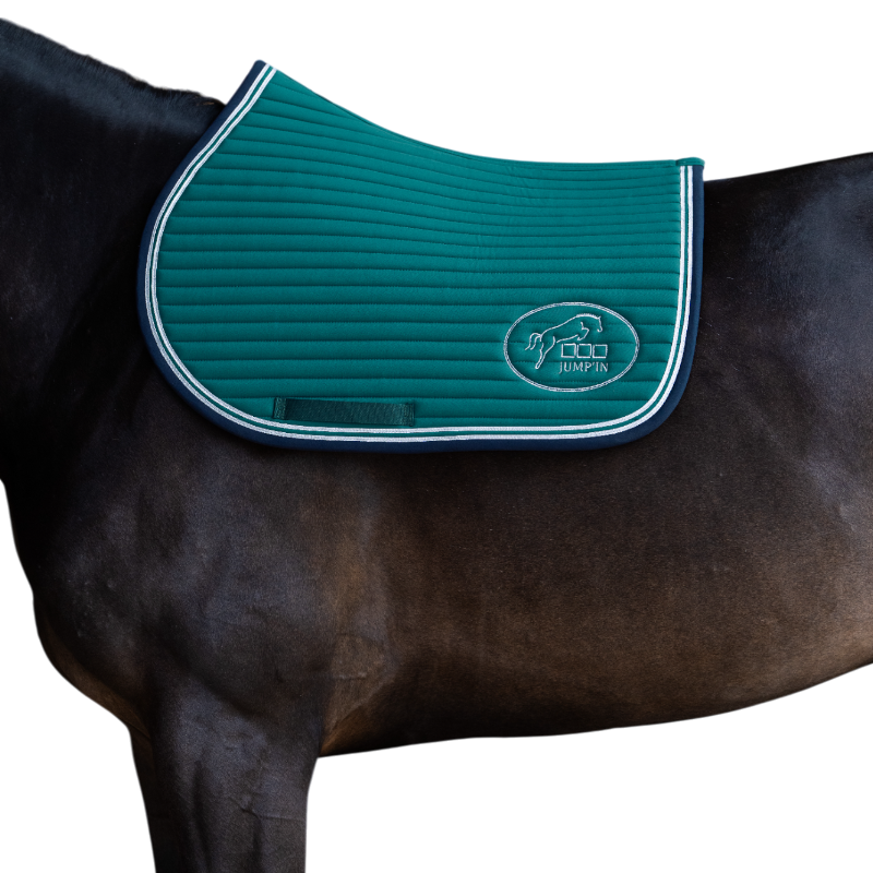 Jump'In - Tapis de selle Balthazar vert/ marine | - Ohlala