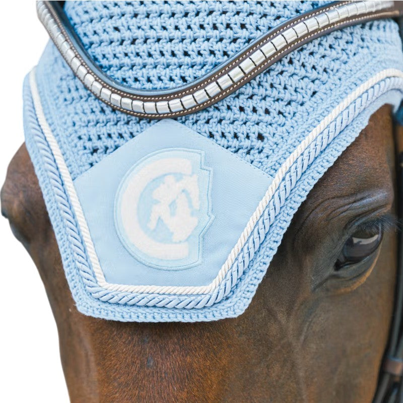 Kentucky Horsewear - Bonnet pour chevaux anti-bruits Wellington 3D Logo Rope light blue | - Ohlala