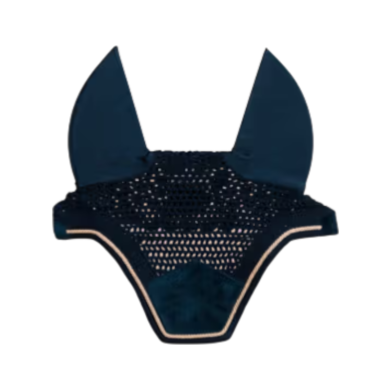 Kentucky Horsewear - Bonnet pour chevaux anti-bruits Wellington Basic Velvet marine | - Ohlala